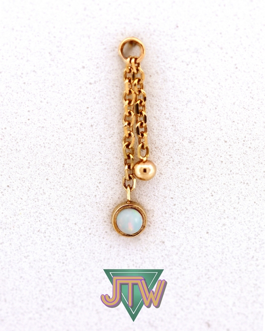 One-Off Charm with White Opal and YG Bead