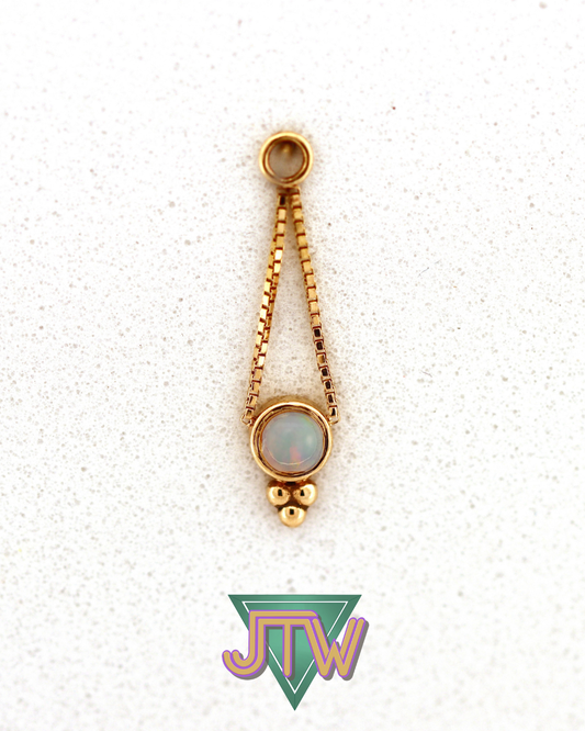One-Off Charm Genuine White Opal / Tri-Bead