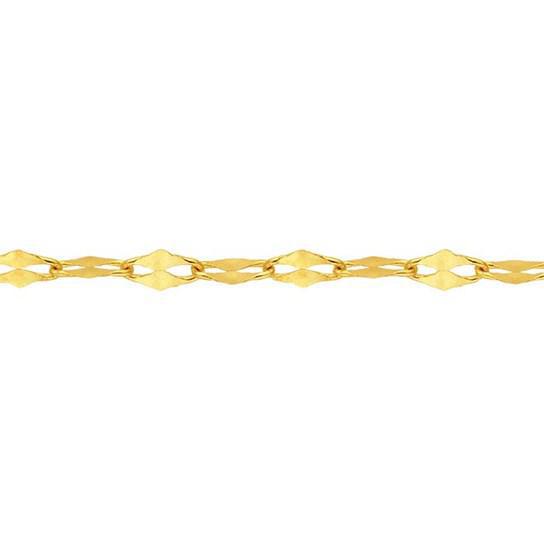 14K Yellow Gold Dapped Oval Chain