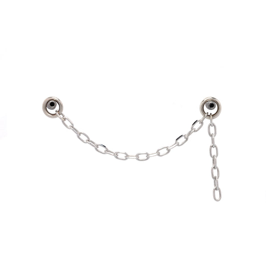 White Gold Diamond Cut Cable Chain + Dangle