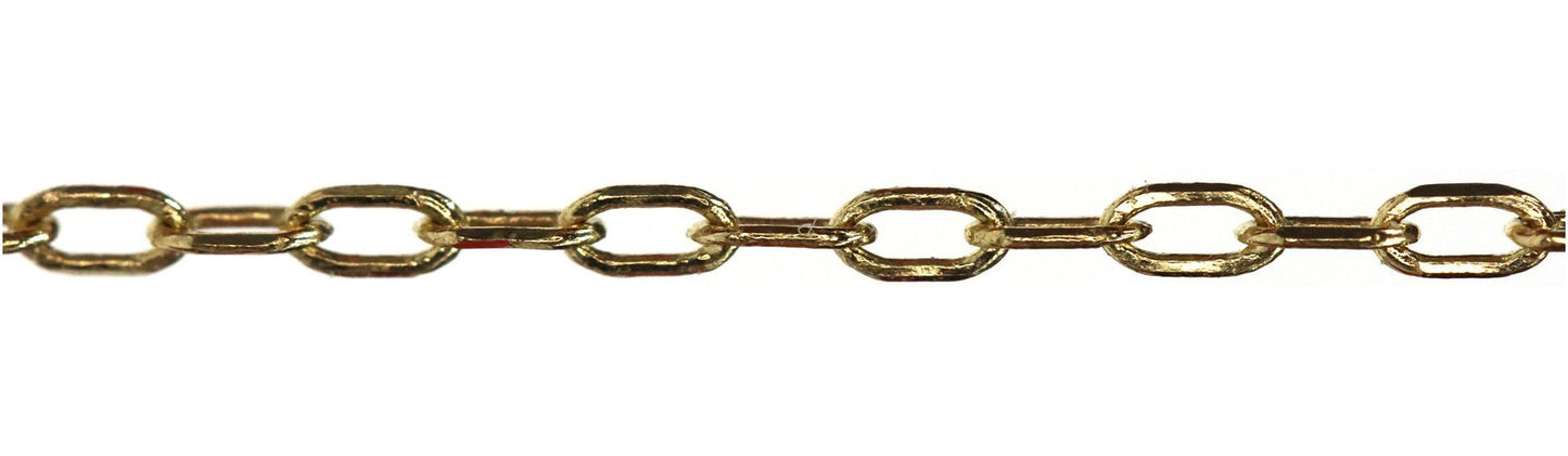 14K Yellow Gold Diamond Cut Cable Chain