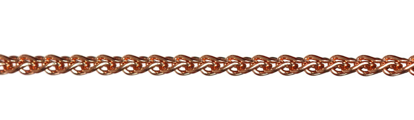 14K Rose Gold Wheat Chain