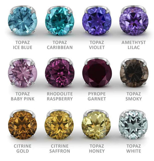 Neometal 18g Prong Set SEMI-PRECIOUS gems