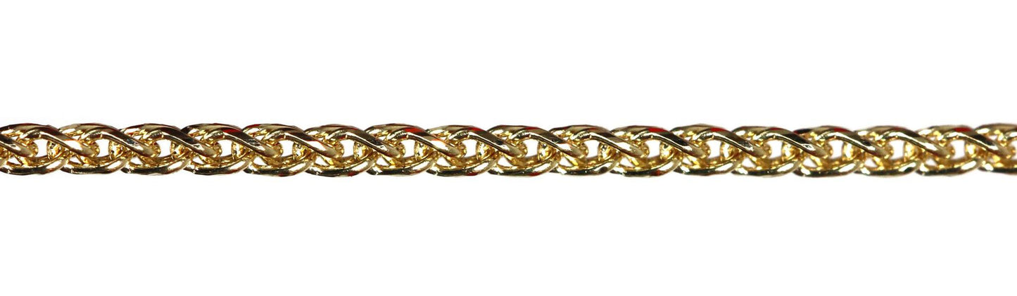 14K Yellow Gold Round Wheat Chain