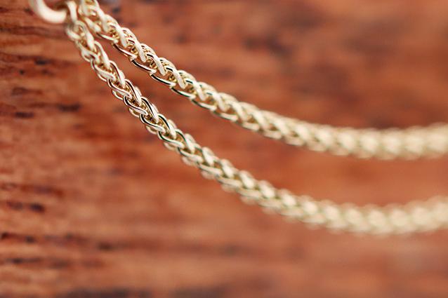 14K Yellow Gold Round Wheat Chain