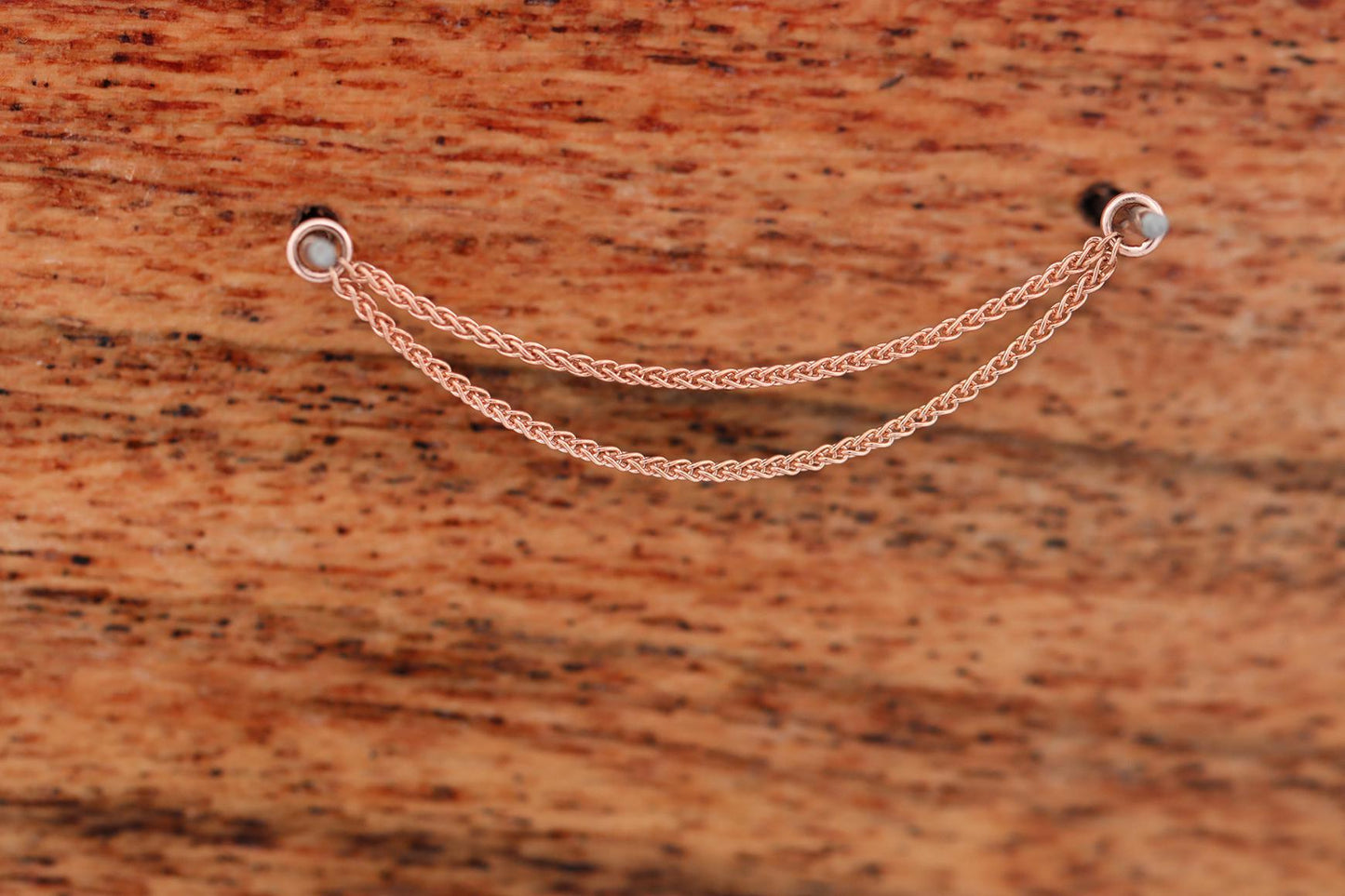 14K Rose Gold Wheat Chain