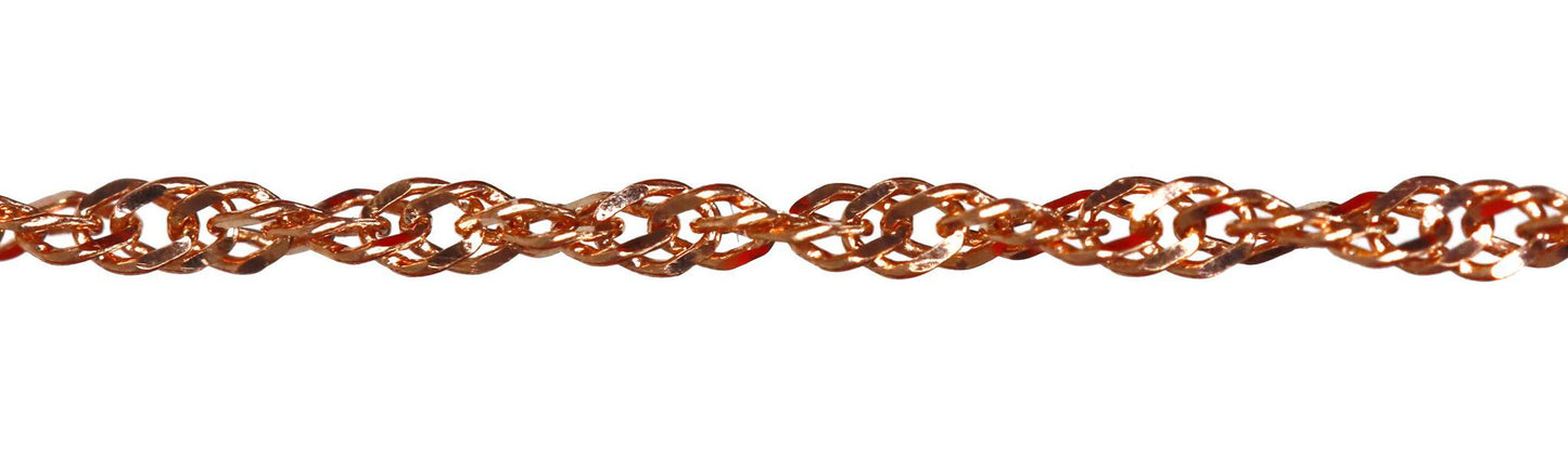 14K Rose Gold Diamond-Cut Singapore Chain